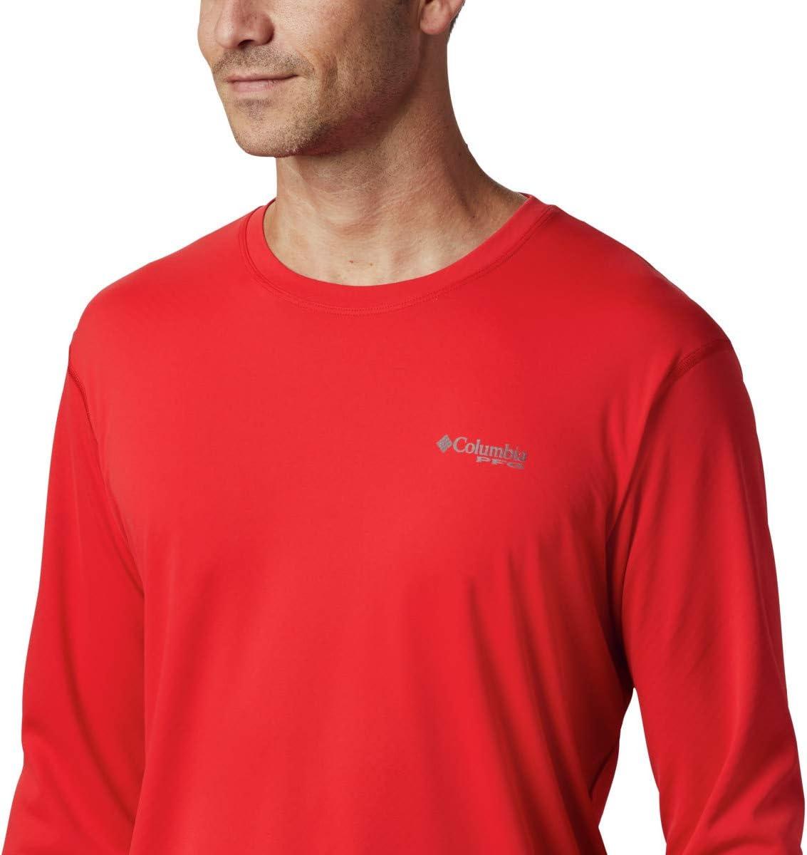 imageColumbia mens Pfg Zero Rules Long Sleeve ShirtRed Spark