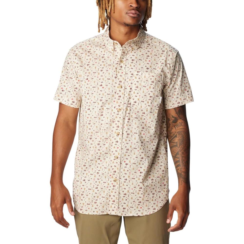 imageColumbia Mens Rapid Rivers II Short Sleeve ShirtChalkMakin Tracks Print