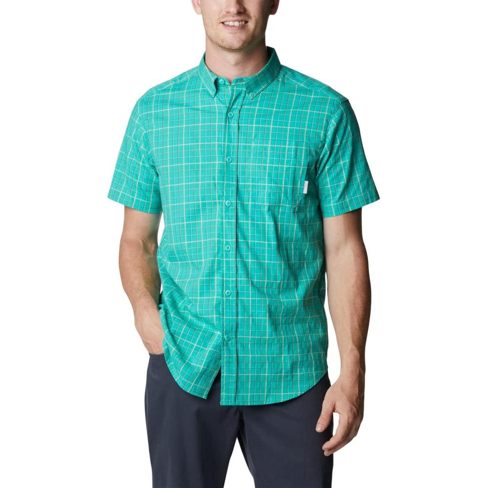 imageColumbia Mens Rapid Rivers II Short Sleeve ShirtElectric Turquoise Grid