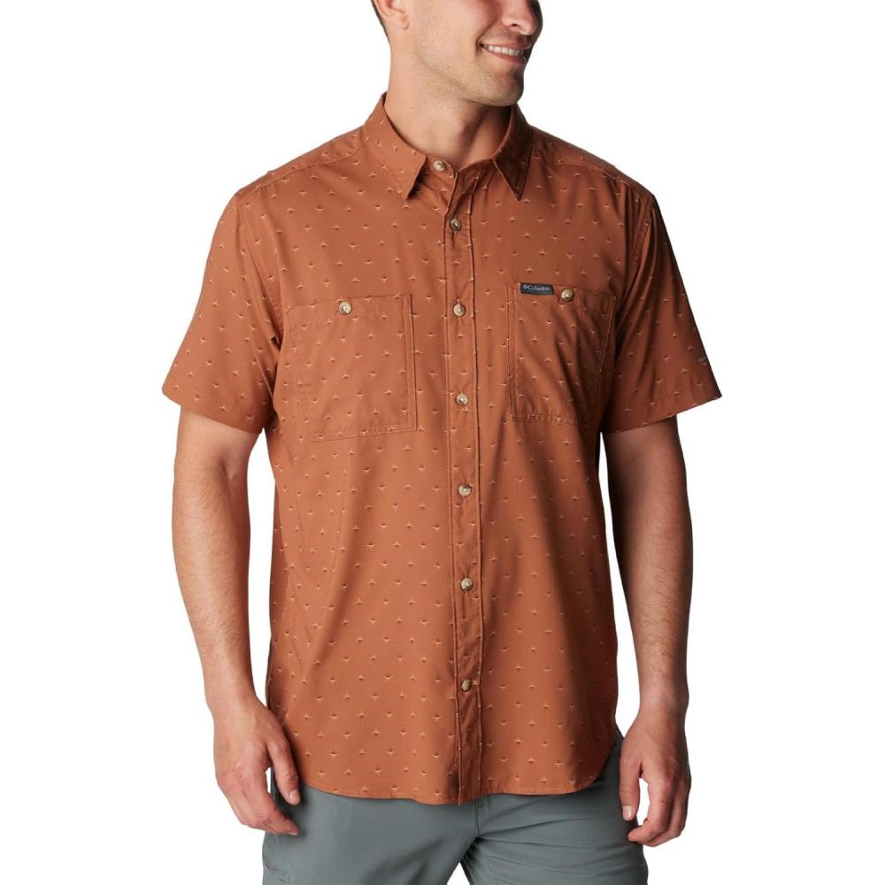 imageColumbia Mens Utilizer Printed Woven Short SleeveAuburn Dawn Dot Multicolor