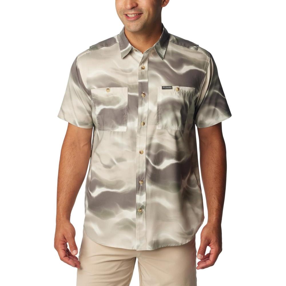imageColumbia Mens Utilizer Printed Woven Short SleeveDark Stone Undercurrent