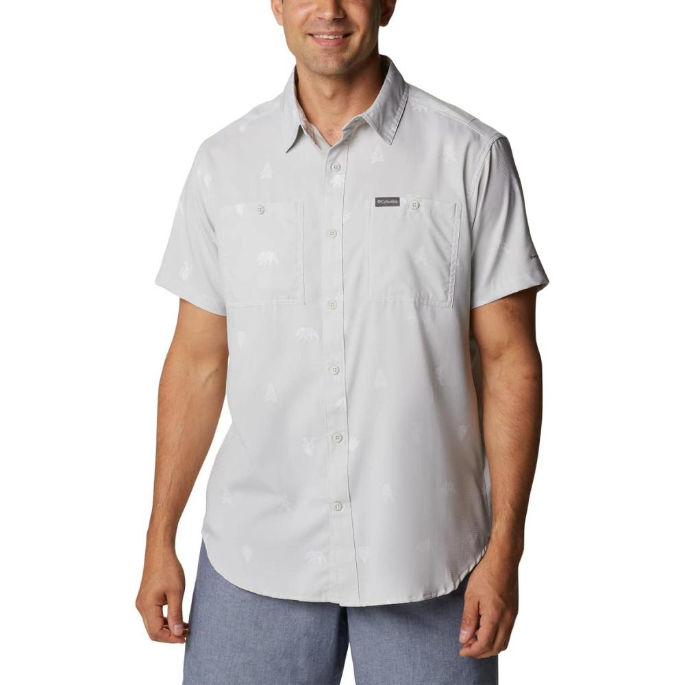 imageColumbia Mens Utilizer Printed Woven Short SleeveNimbus Grey Camp Social