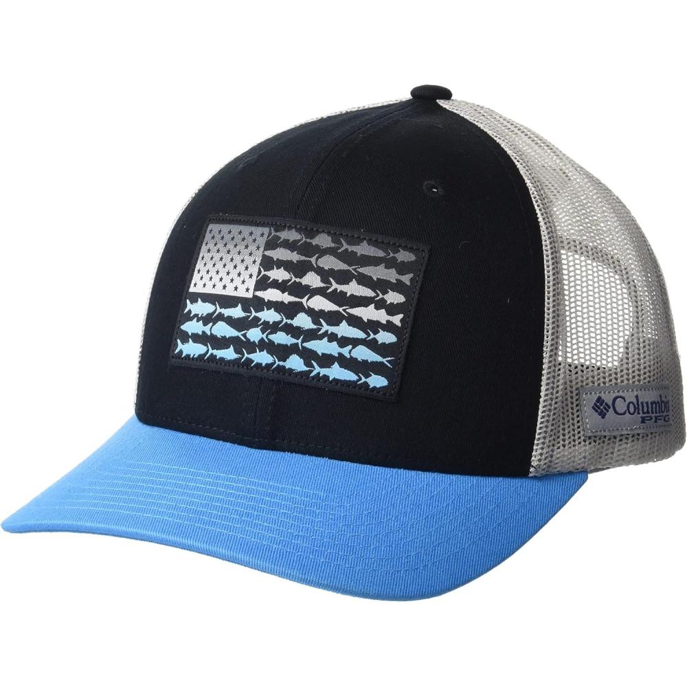 imageColumbia Unisex Adult PFG Logo Mesh Ball CapBlackCool GreyRiptide Legacy