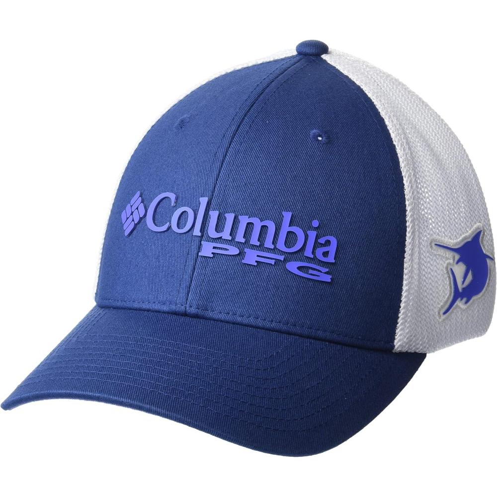 imageColumbia Unisex Adult PFG Logo Mesh Ball CapCarbonViolet Sea