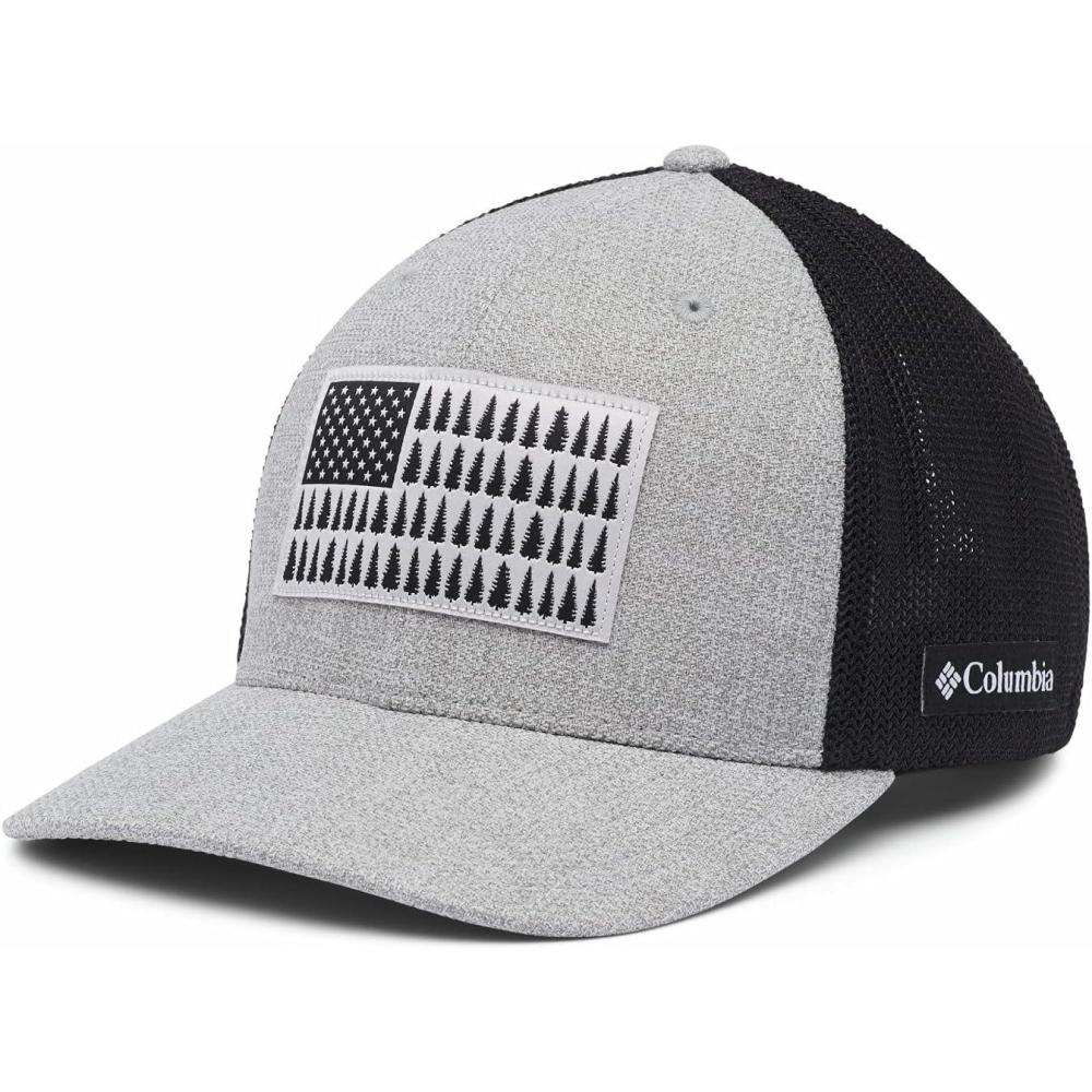 imageColumbia Unisex Adult PFG Logo Mesh Ball CapColumbia Grey HeatherBlack