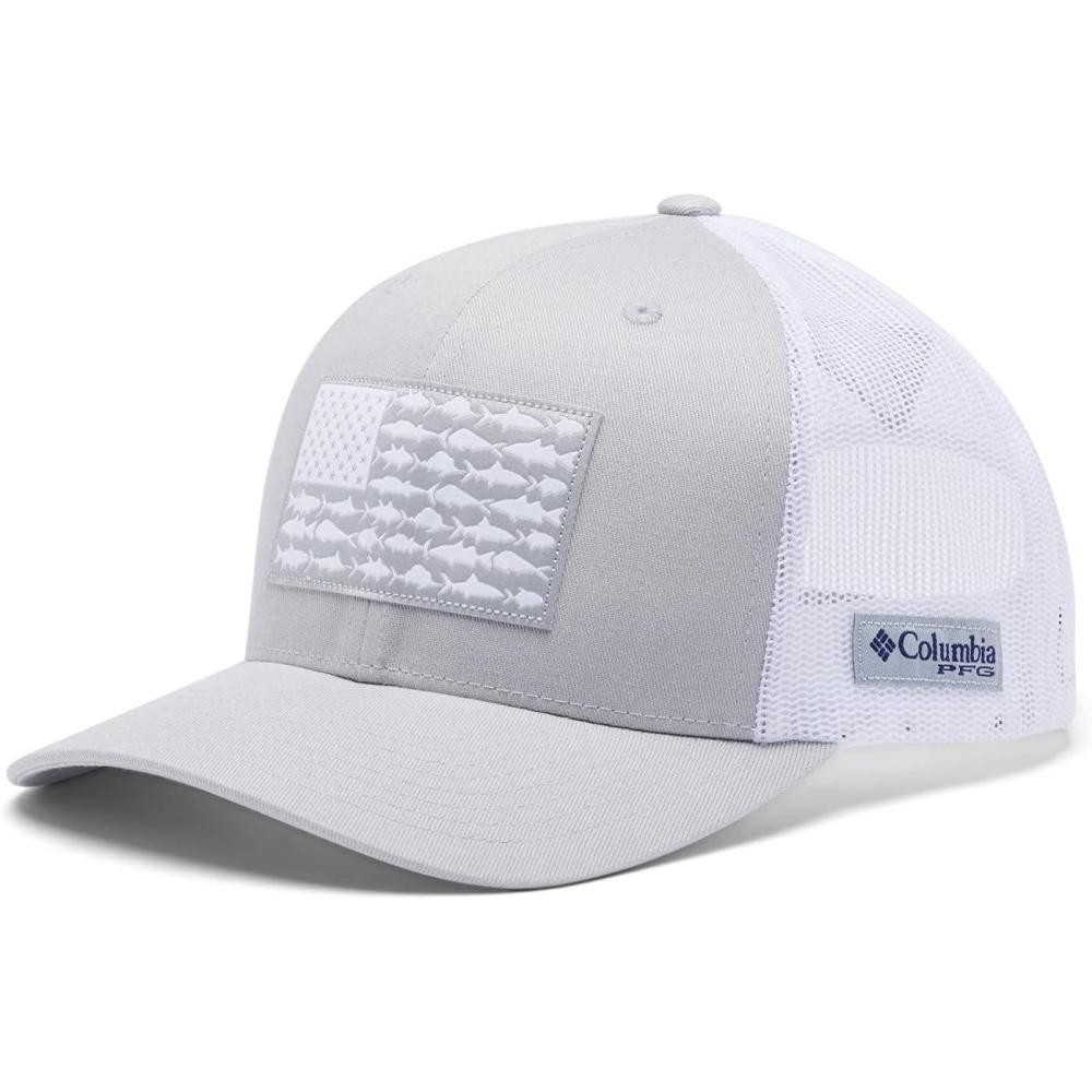 imageColumbia Unisex Adult PFG Logo Mesh Ball CapCool GreyWhiteUs Fish Flag