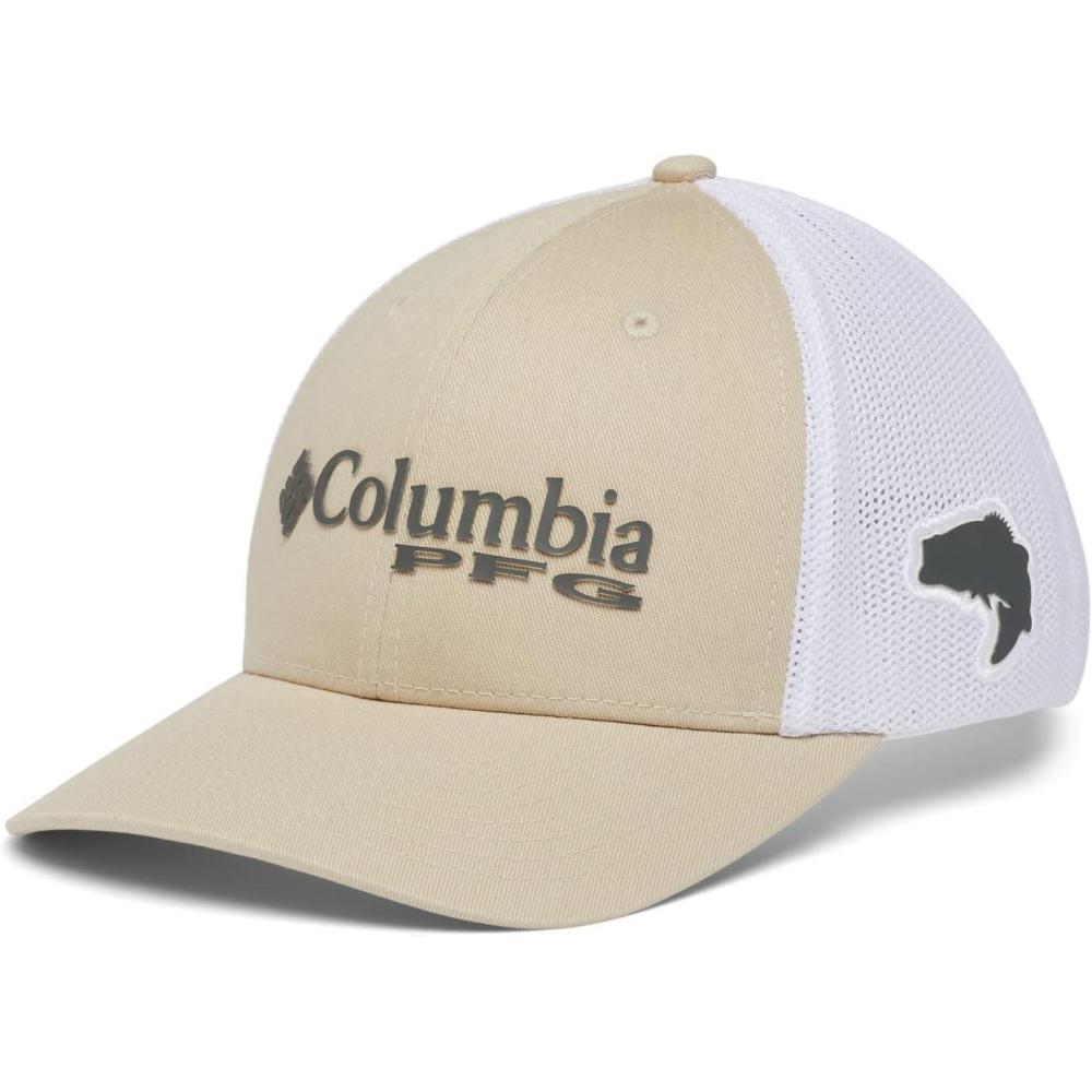 imageColumbia Unisex Adult PFG Logo Mesh Ball CapFossilGrillWhiteBass