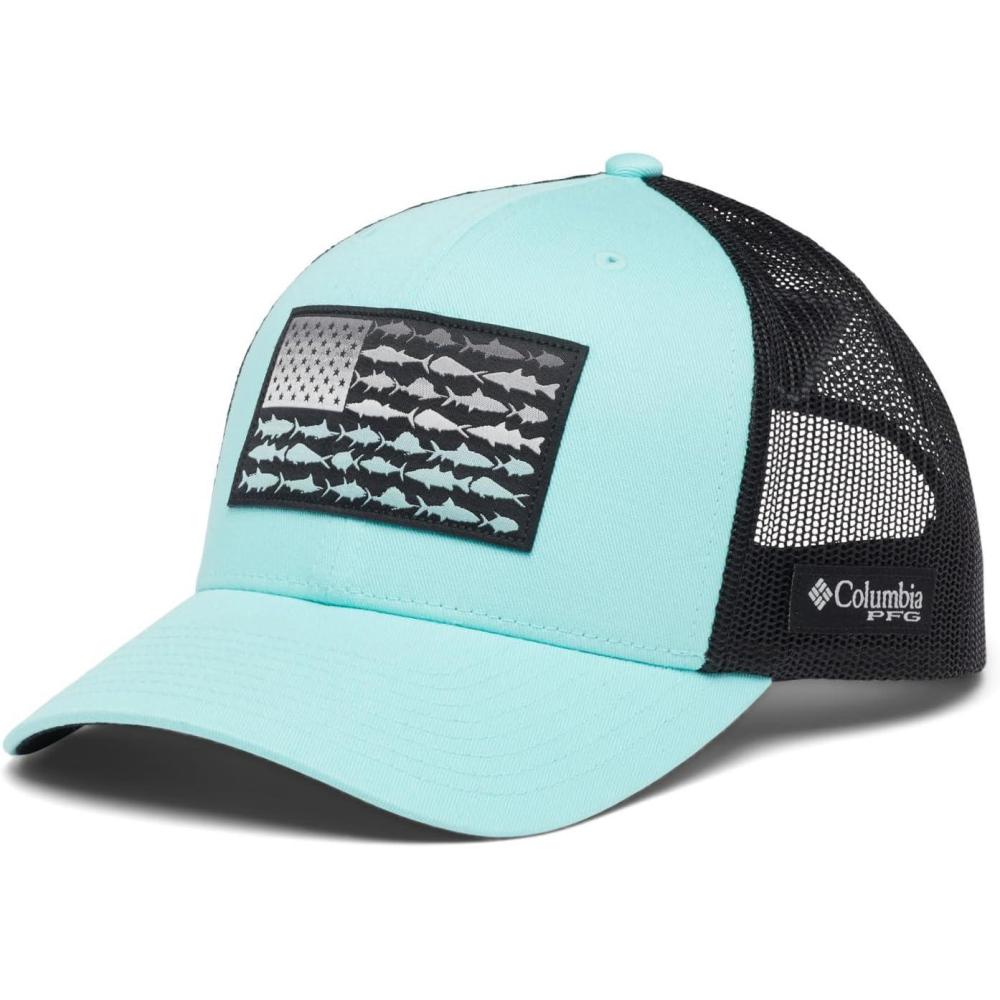 imageColumbia Unisex Adult PFG Logo Mesh Ball CapGulf Stream Black