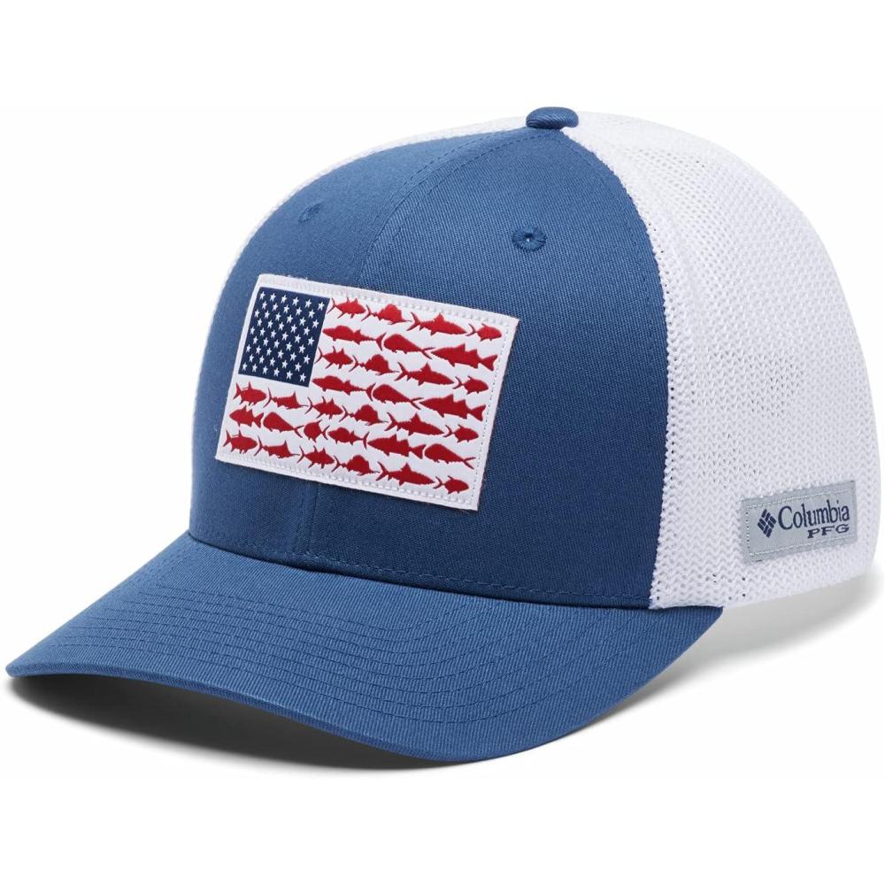 imageColumbia Unisex Adult PFG Logo Mesh Ball CapNight TideWhite