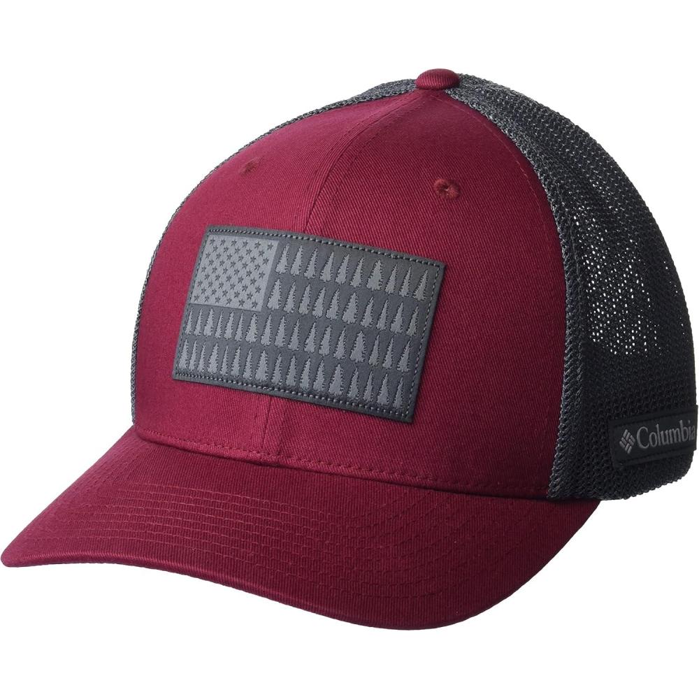 imageColumbia Unisex Adult PFG Logo Mesh Ball CapRed JasperCity Grey
