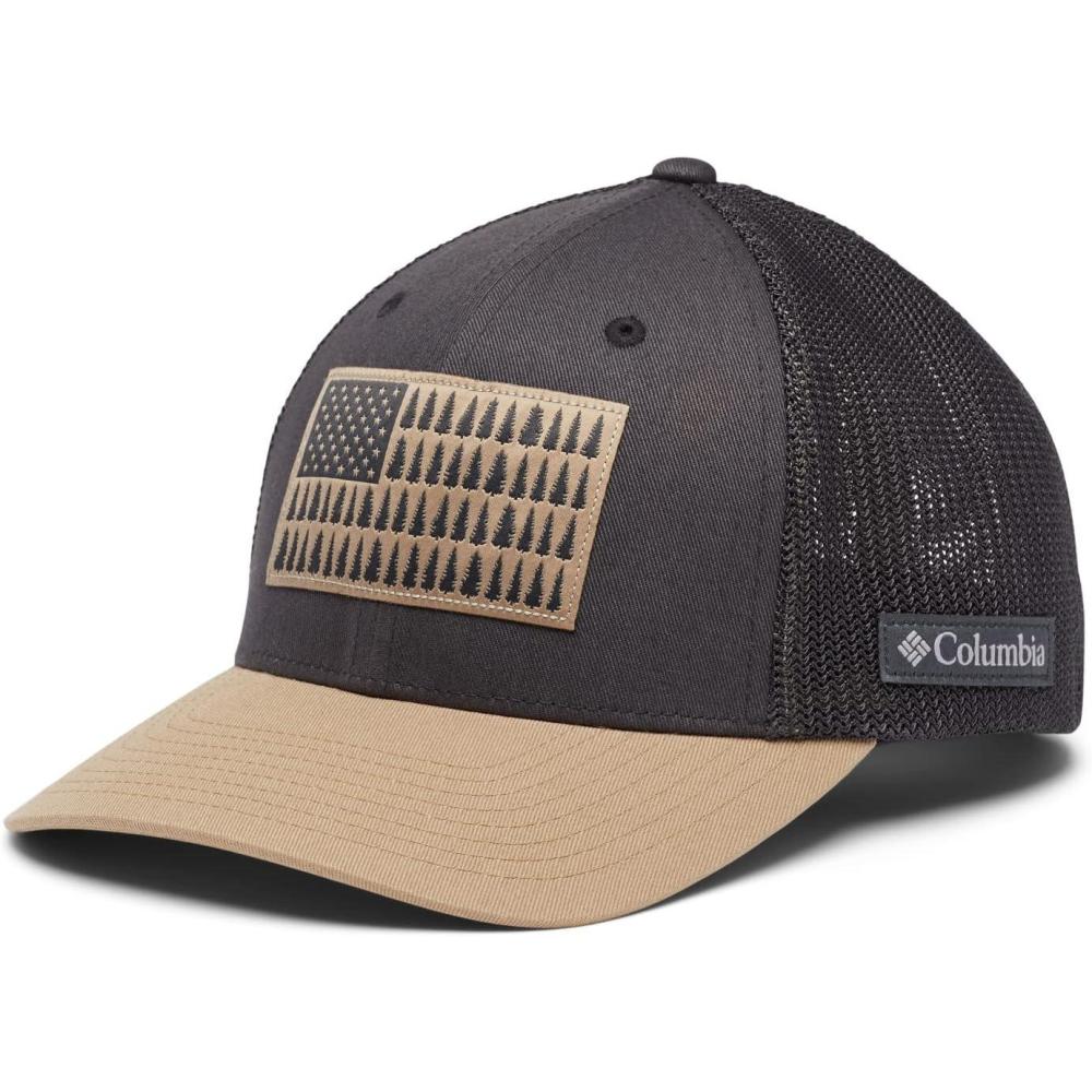 imageColumbia Unisex Adult PFG Logo Mesh Ball CapSharkBritish Tan