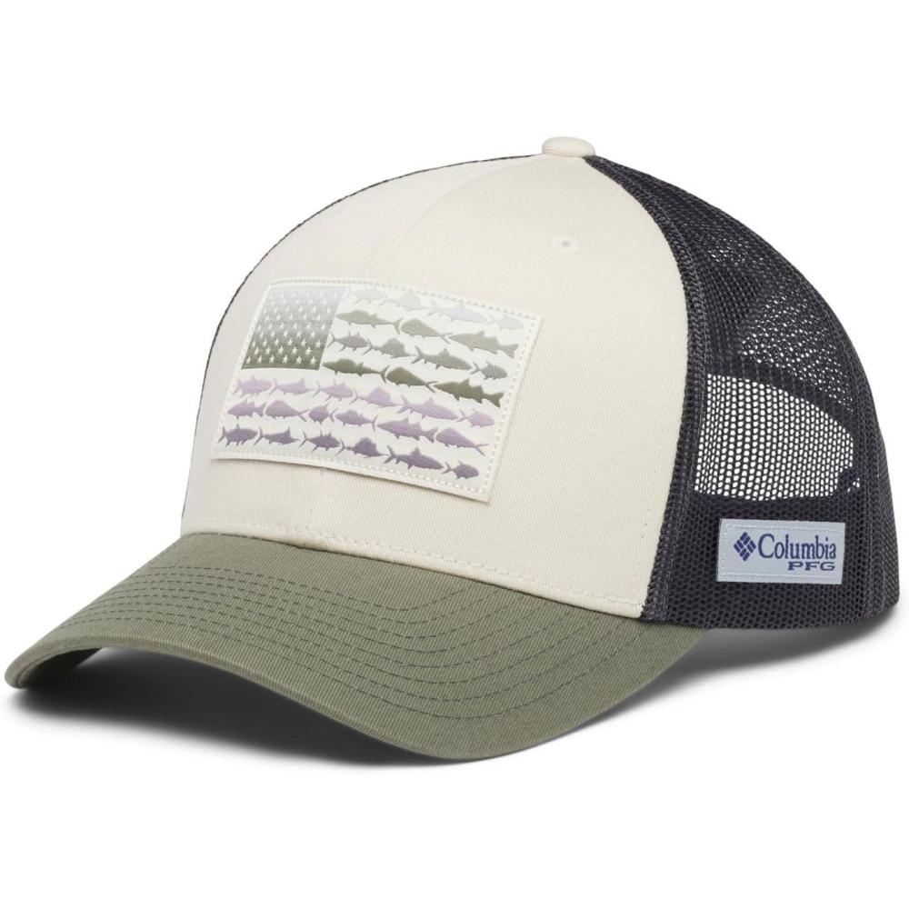 imageColumbia Unisex Adult PFG Logo Mesh Ball CapStone City Grey Cypress