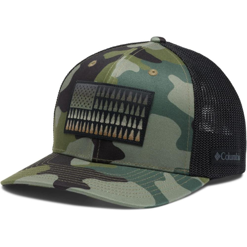 imageColumbia Unisex Adult PFG Logo Mesh Ball CapStone Green Mod Camo