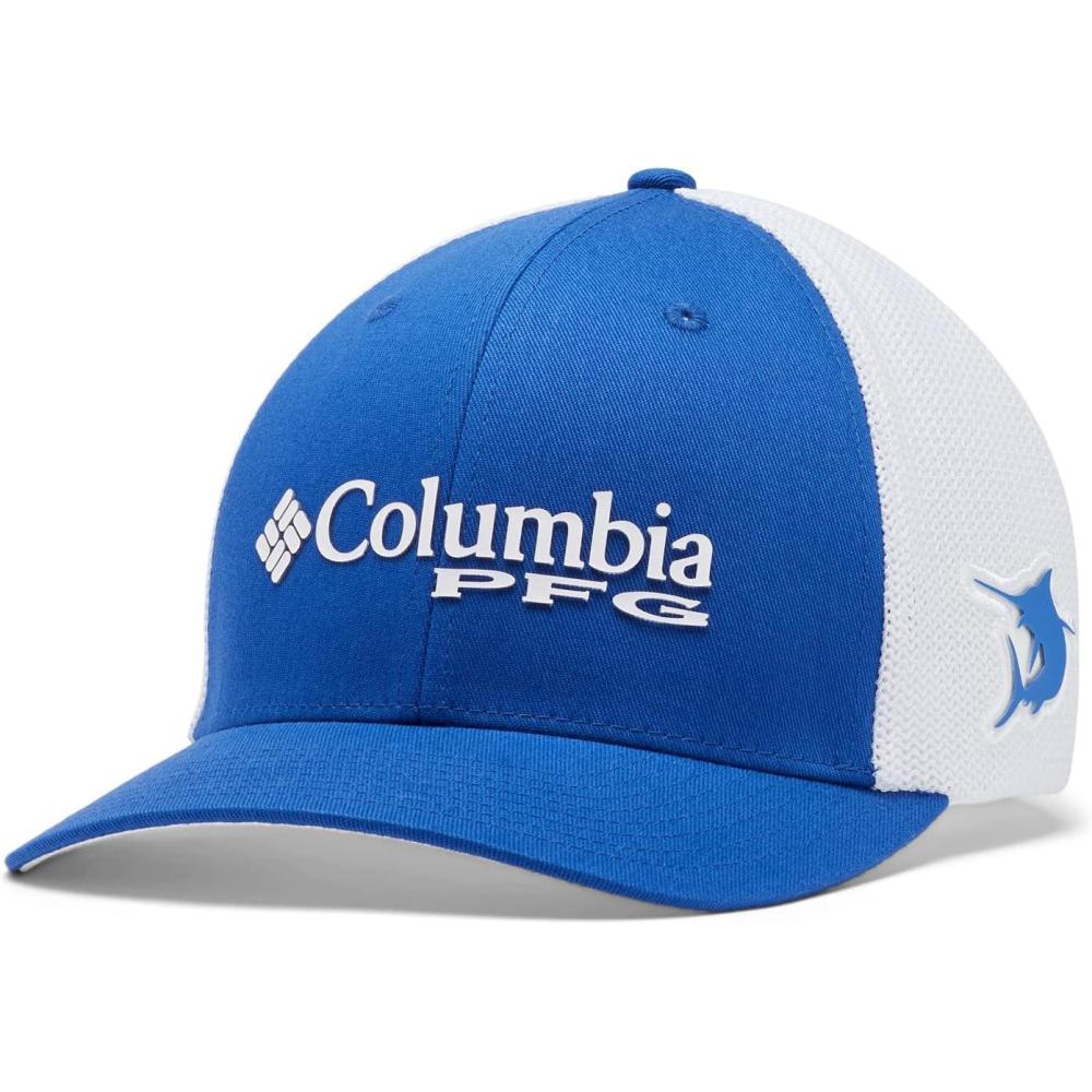 imageColumbia Unisex Adult PFG Logo Mesh Ball CapTanzanite White Marlin
