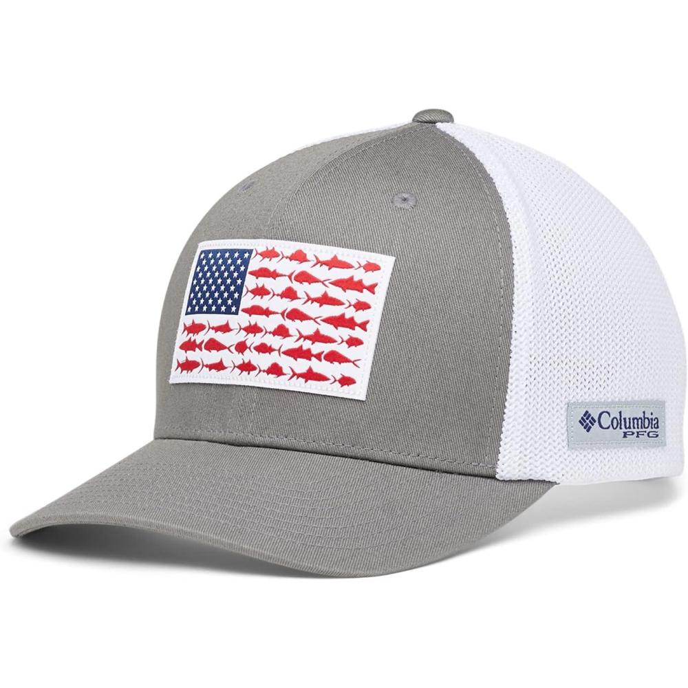 imageColumbia Unisex Adult PFG Logo Mesh Ball CapTitaniumWhite