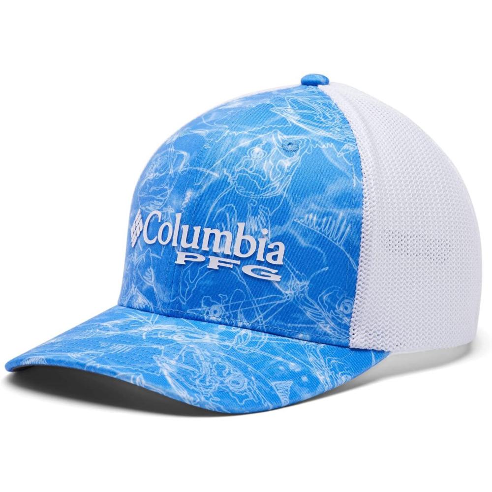 imageColumbia Unisex Camo Mesh Ball CapHarbor Blue Contour Fish Print