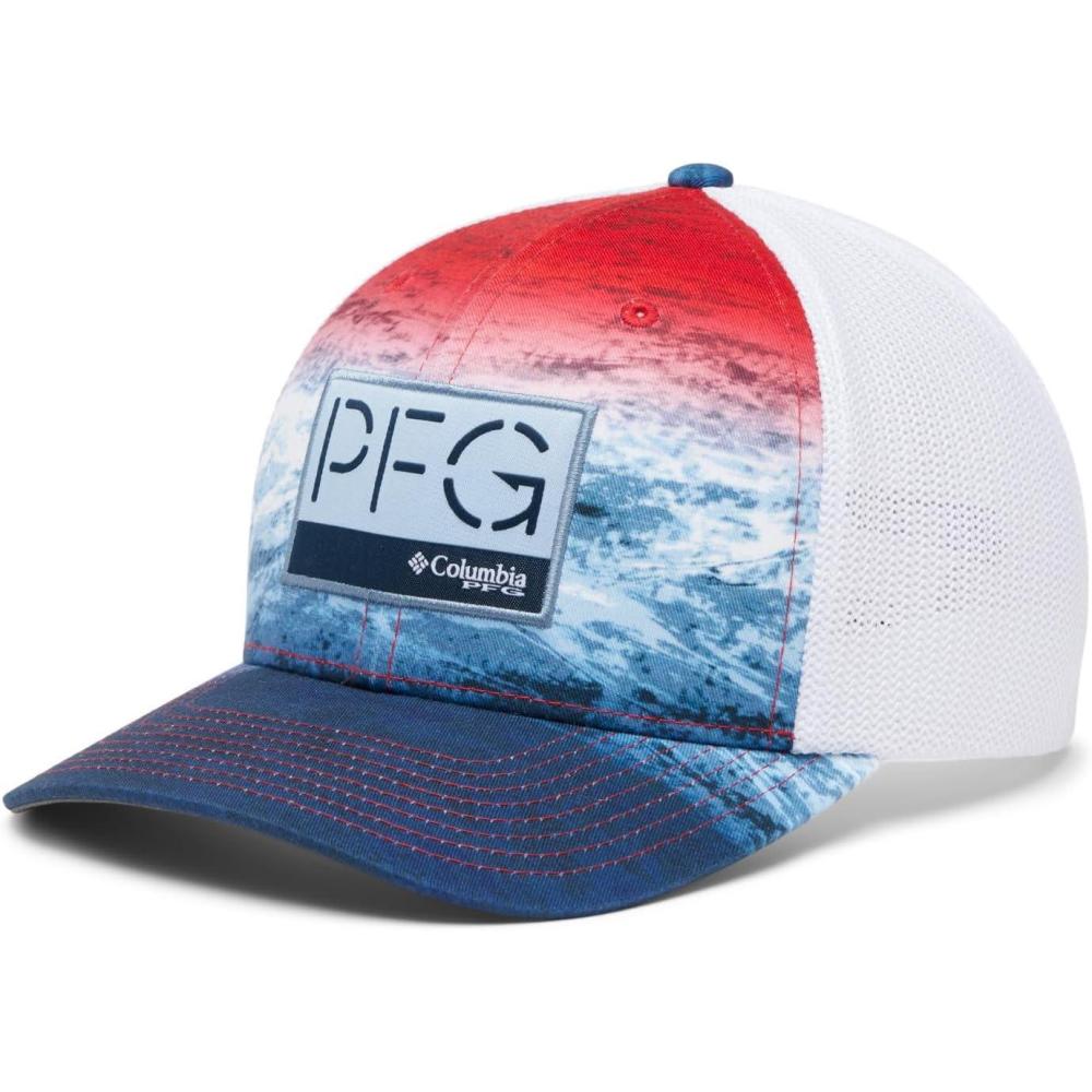 imageColumbia Unisex Camo Mesh Ball CapRed Spark Deepsea Fade