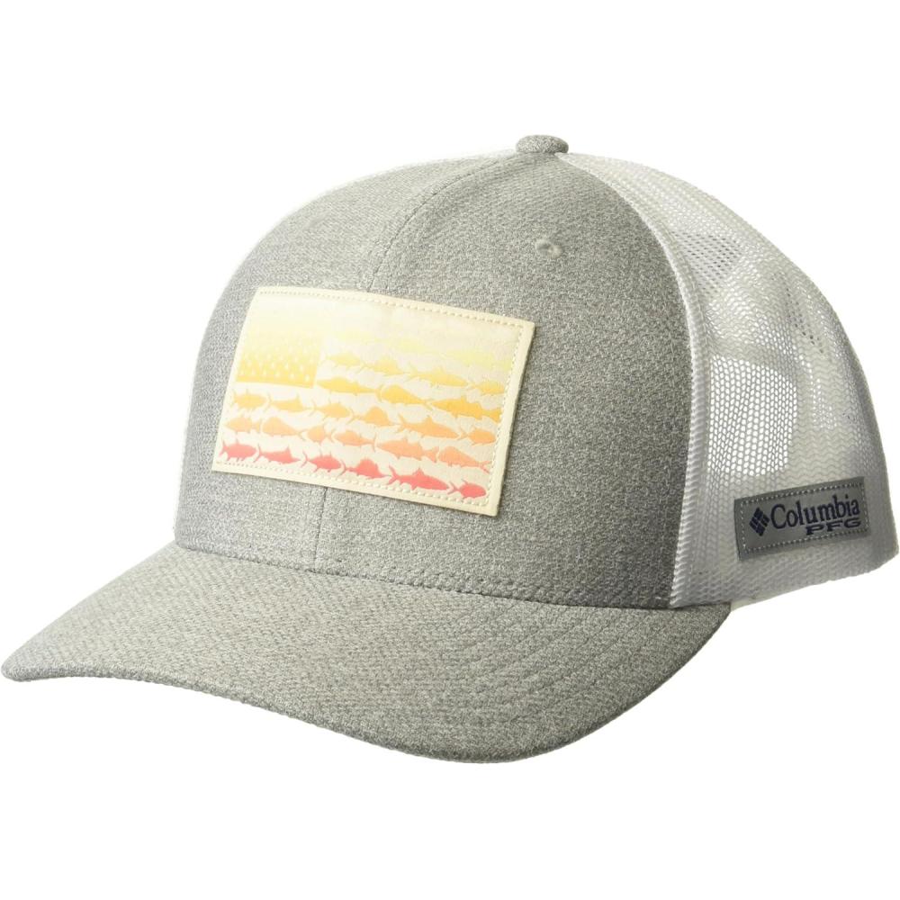 imageColumbia Unisex PFG Fischflagge Mesh Ballkappe Hoch CapCool Grey Heather White Fish Flag