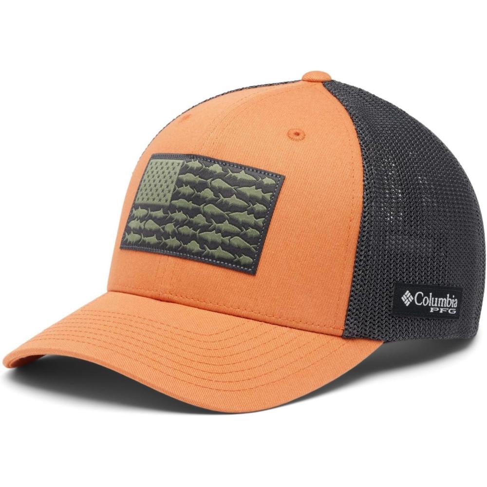 imageColumbia Unisex PFG Fischflagge Mesh Ballkappe Hoch CapDusty OrangeSharkUs Fish Flag