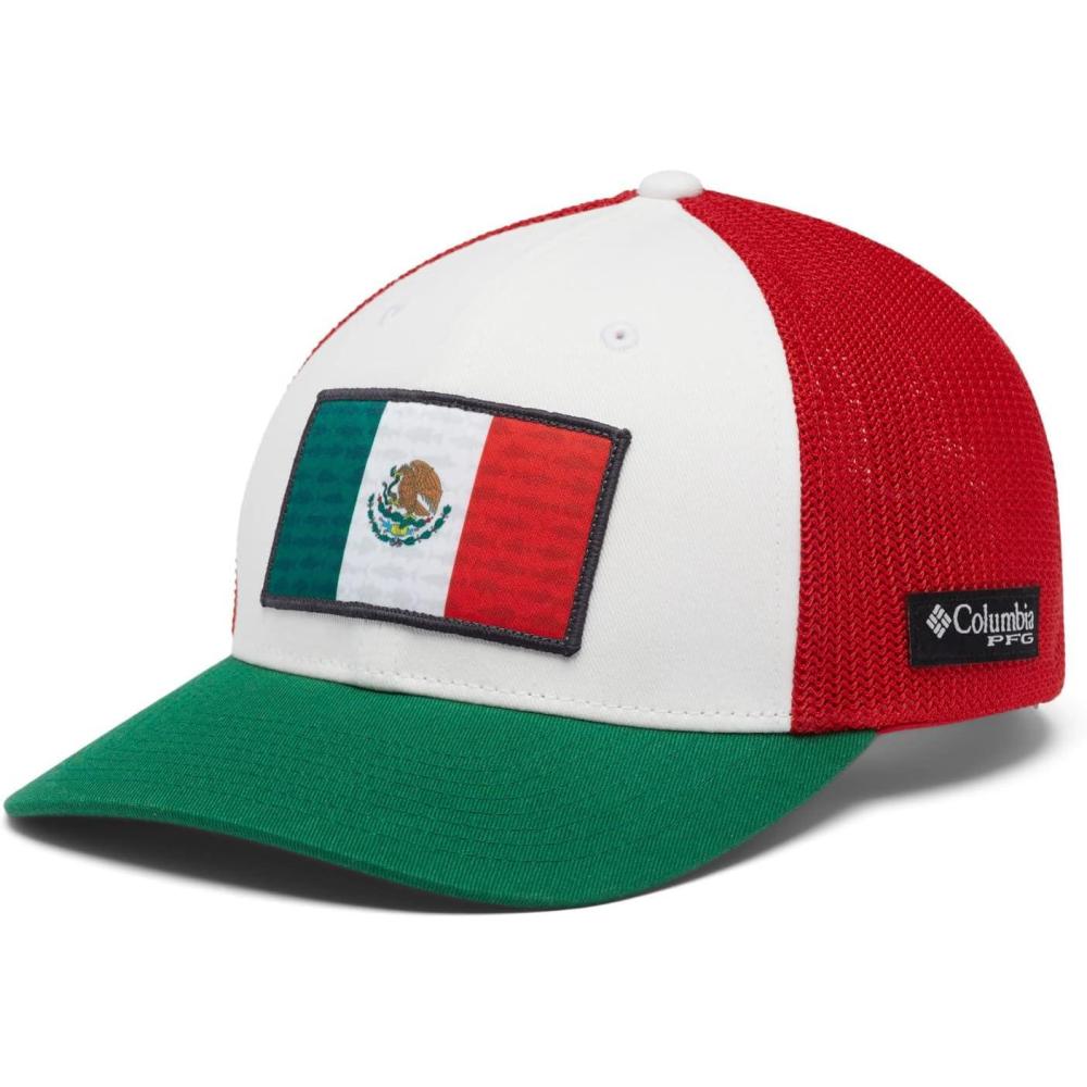 imageColumbia Unisex PFG Fischflagge Mesh Ballkappe Hoch CapWhiteMexico Fish Flag