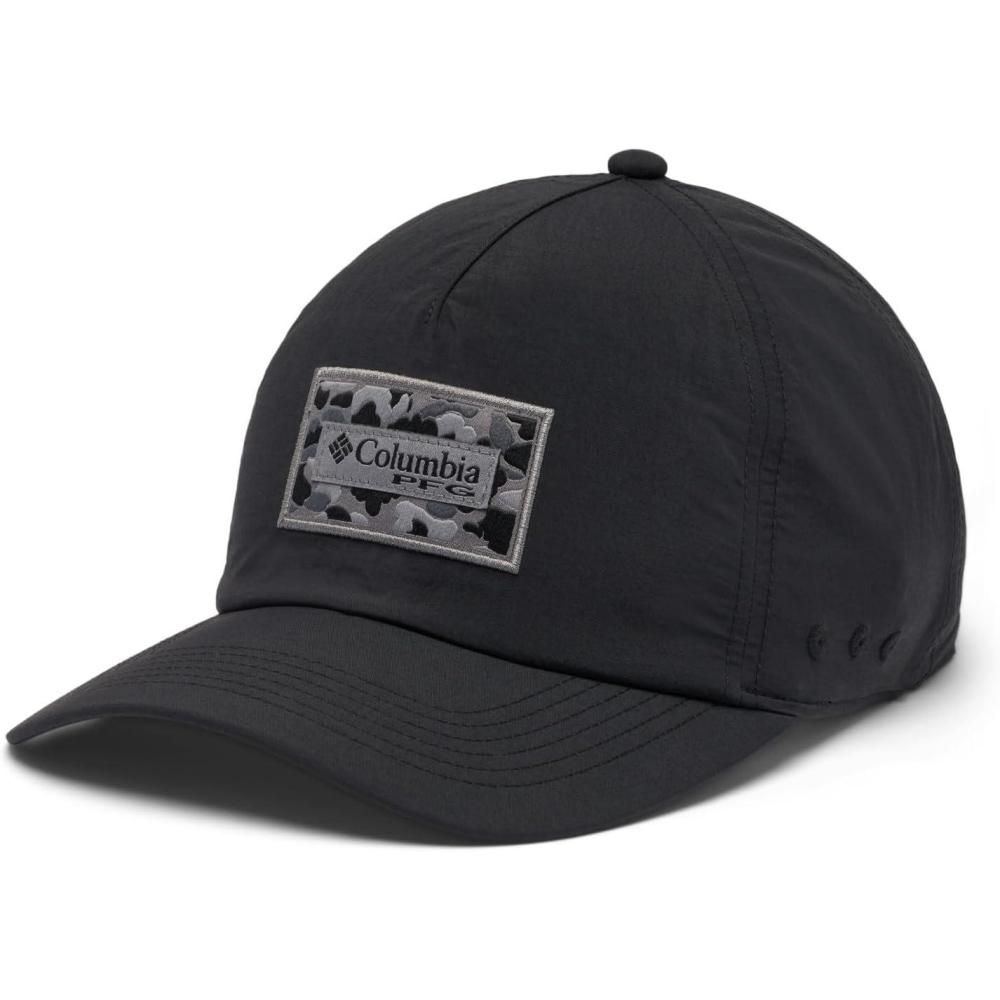 imageColumbia UnisexAdult PFG Lost Waters Snap BackBlackDuck Camo Patch