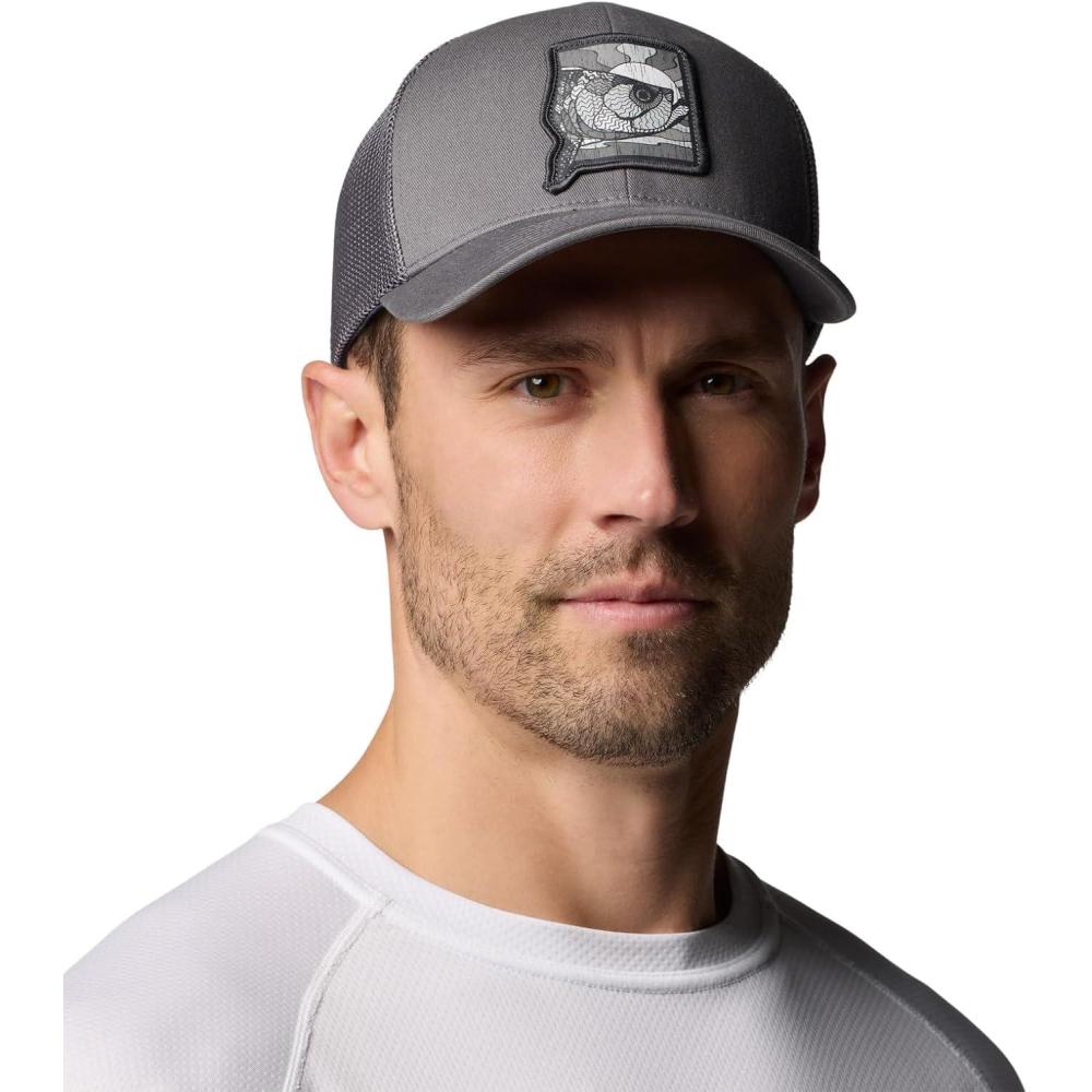 imageColumbia UnisexAdult PFG Patch Mesh Ball CapCity GreySunset Fish