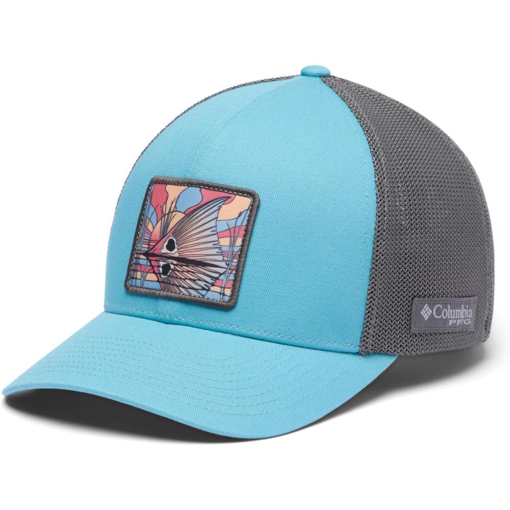 imageColumbia UnisexAdult PFG Patch Mesh Ball CapVintage BlueRedfish Shine