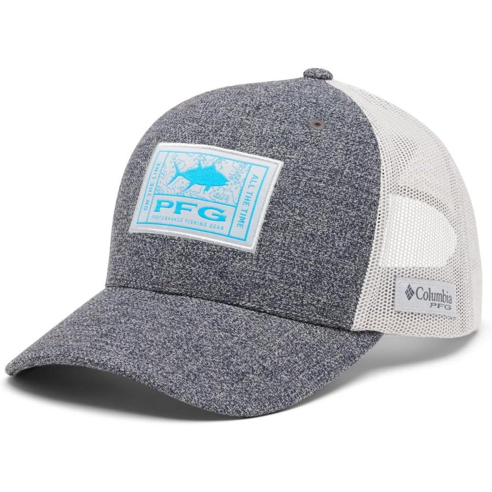imageColumbia UnisexAdult PFG Patch Mesh Snap BackCapGrill HeatherCool Greyon the Line Tuna