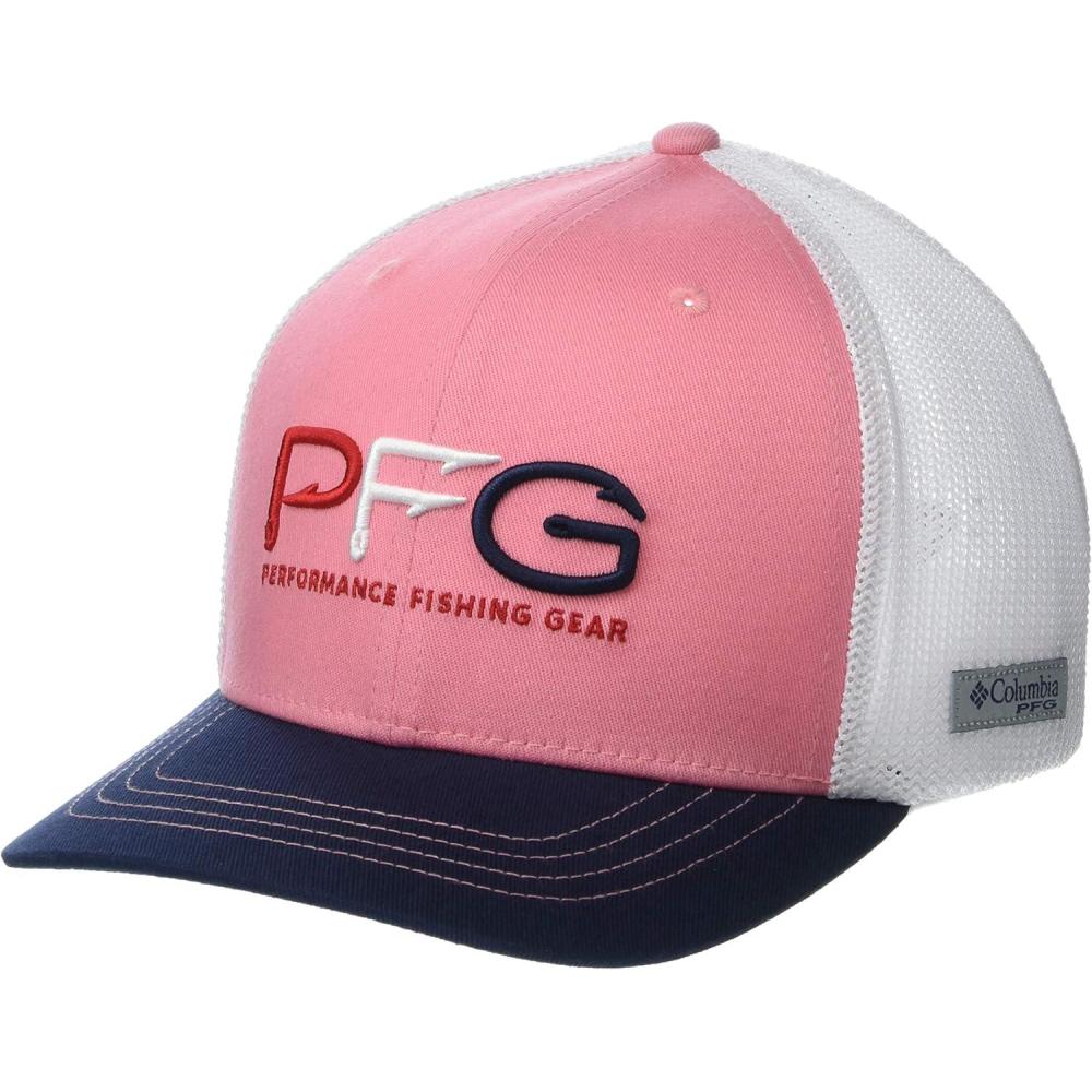 imageColumbia UnisexChild Junior Mesh Ball CapPink OrchidColl NavyPfg Hook