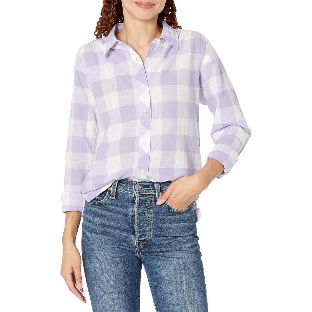imageColumbia Womens Camp Henry Iii Ls ShirtFrosted PurpleBuffalo Check
