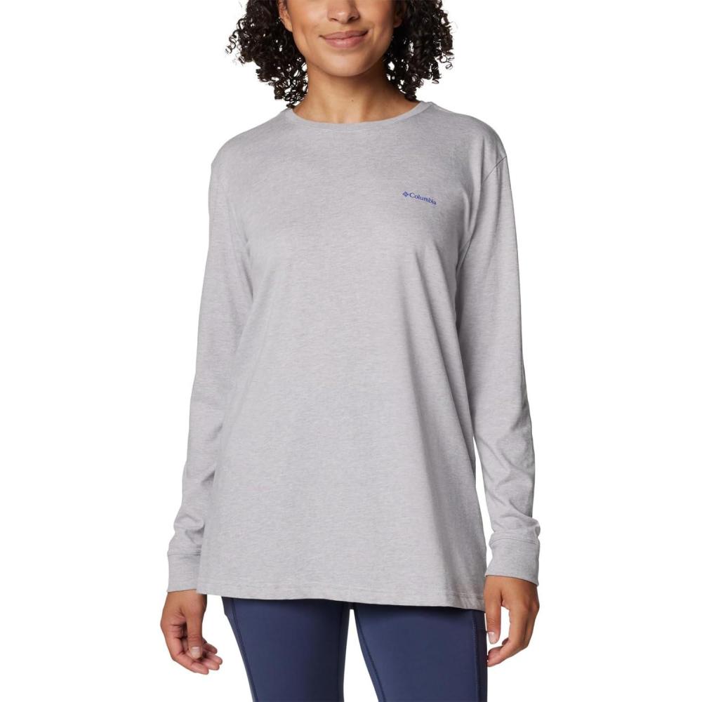 imageColumbia Womens North Cascades Long Sleeve TeeColumbia Grey HeatherLinear Drifts