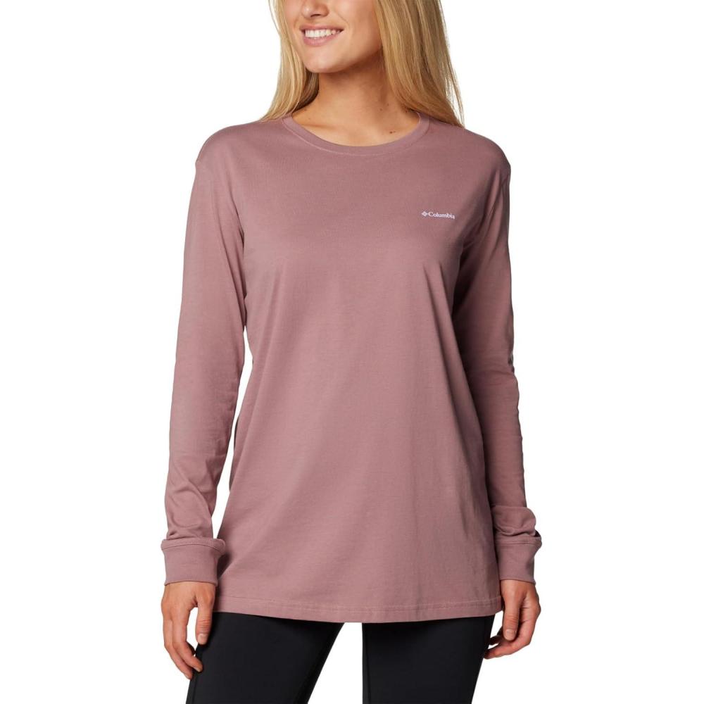 imageColumbia Womens North Cascades Long Sleeve TeeFigCsc Sleeve Logo