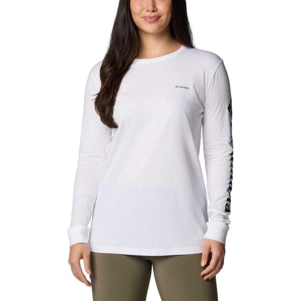imageColumbia Womens North Cascades Long Sleeve TeeWhiteCsc Sleeve Logo