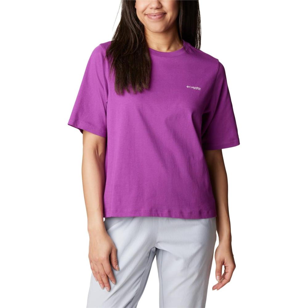 imageColumbia Womens North Cascades Relaxed TeeBerry Jam  Stone Fish and Friends