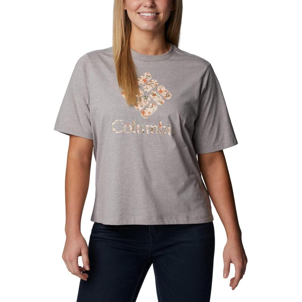 imageColumbia Womens North Cascades Relaxed TeeColumbia Grey HeatherGem Mini Hibiscus