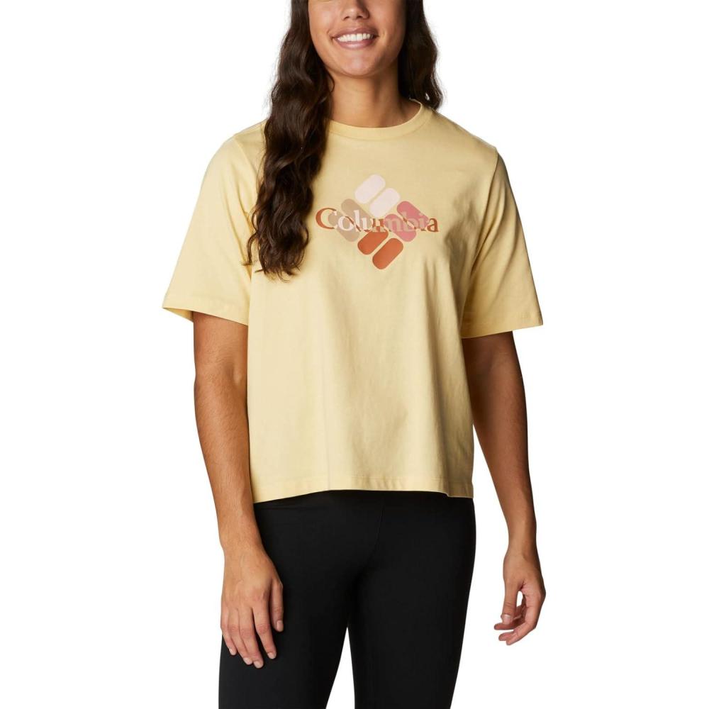 imageColumbia Womens North Cascades Relaxed TeeCornstalkCentered Multi Gem