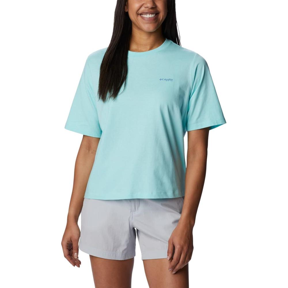 imageColumbia Womens North Cascades Relaxed TeeGulf StreamFish Friends Flag Graphic