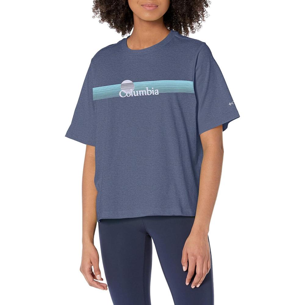 imageColumbia Womens North Cascades Relaxed TeeNocturnalInverted Brand Graphic