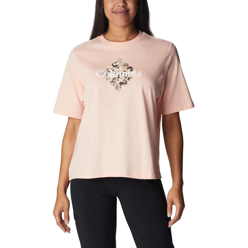 imageColumbia Womens North Cascades Relaxed TeePeach BlossomCentered Gem Solarized