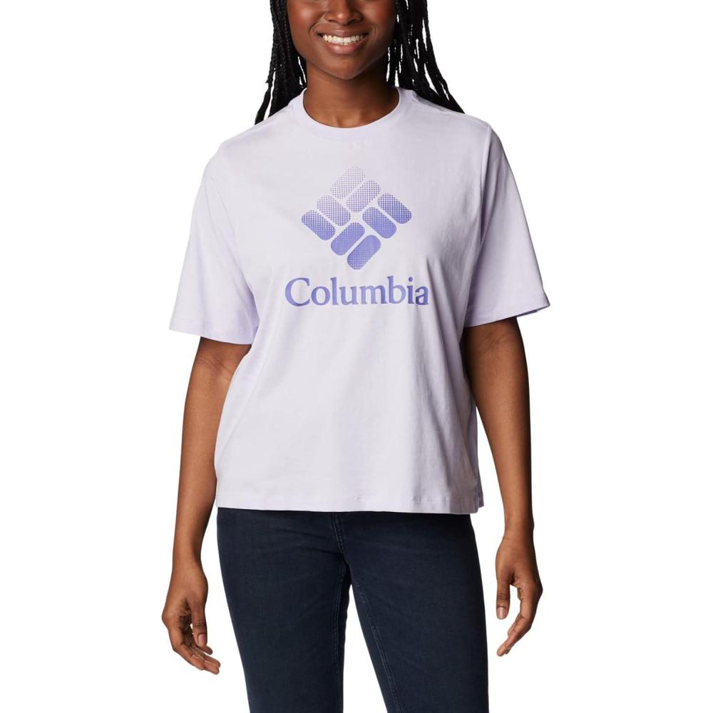 imageColumbia Womens North Cascades Relaxed TeePurple TintCsc Stacked Gradient Grx
