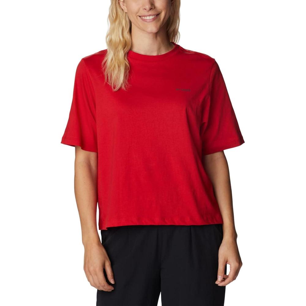 imageColumbia Womens North Cascades Relaxed TeeRed SparkPfg Triangle Fill Ombre