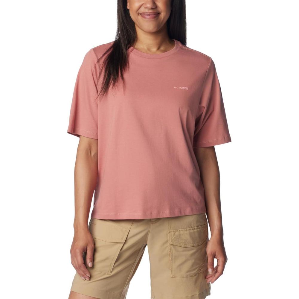 imageColumbia Womens North Cascades Relaxed TeeSandalwood PinkSorbet Easy Breezy