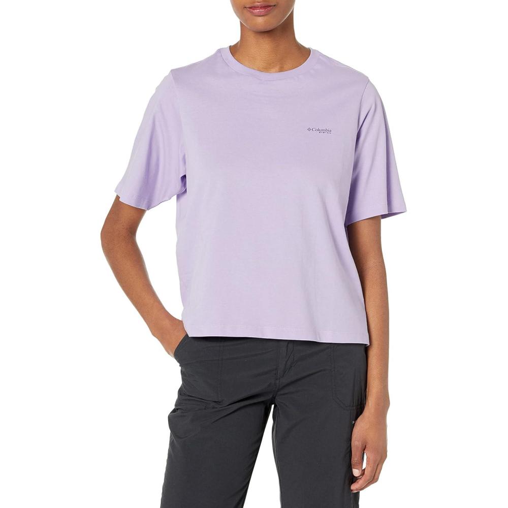 imageColumbia Womens North Cascades Relaxed TeeSoft VioletPfg Triangle Graphic