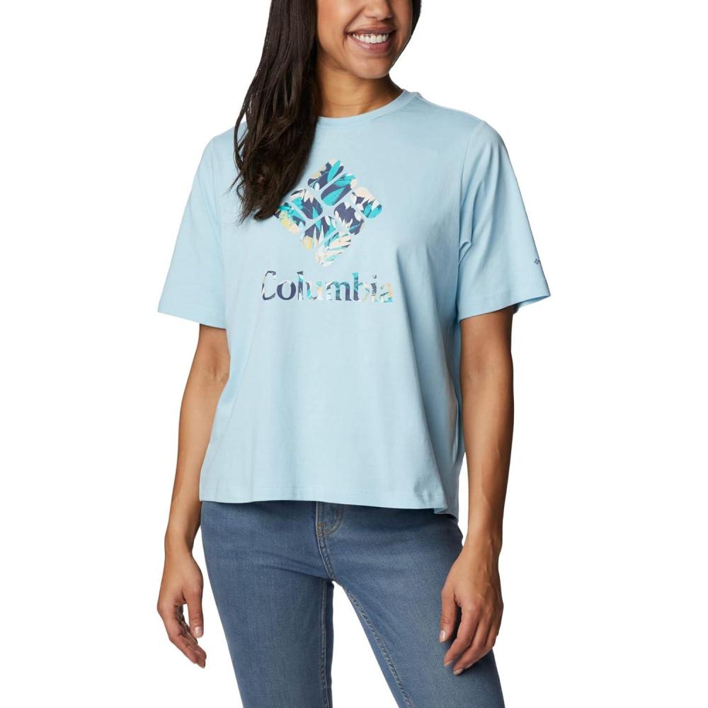 imageColumbia Womens North Cascades Relaxed TeeSpring BlueGem Wisterian