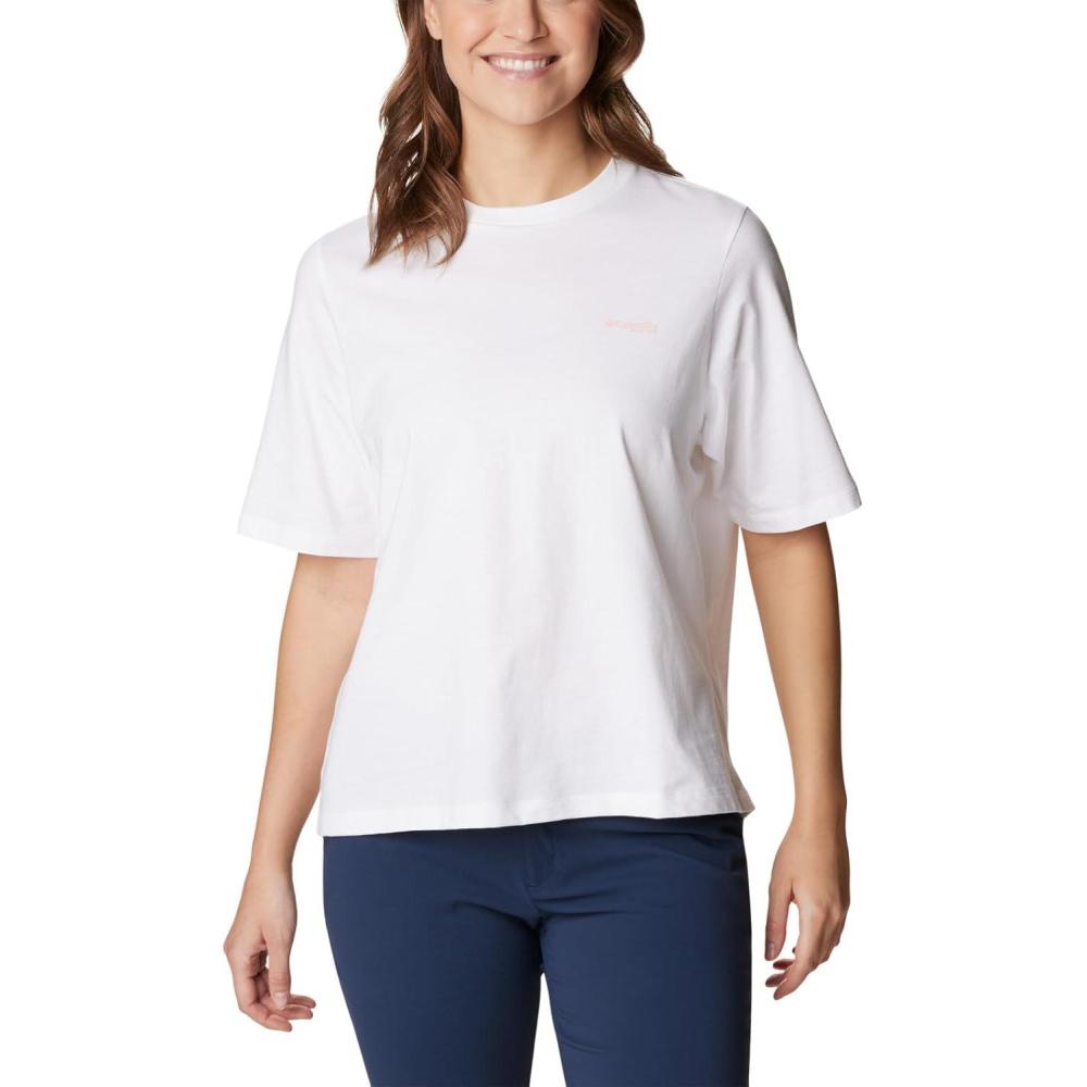 imageColumbia Womens North Cascades Relaxed TeeWhite Sorbet Pfg Triangle