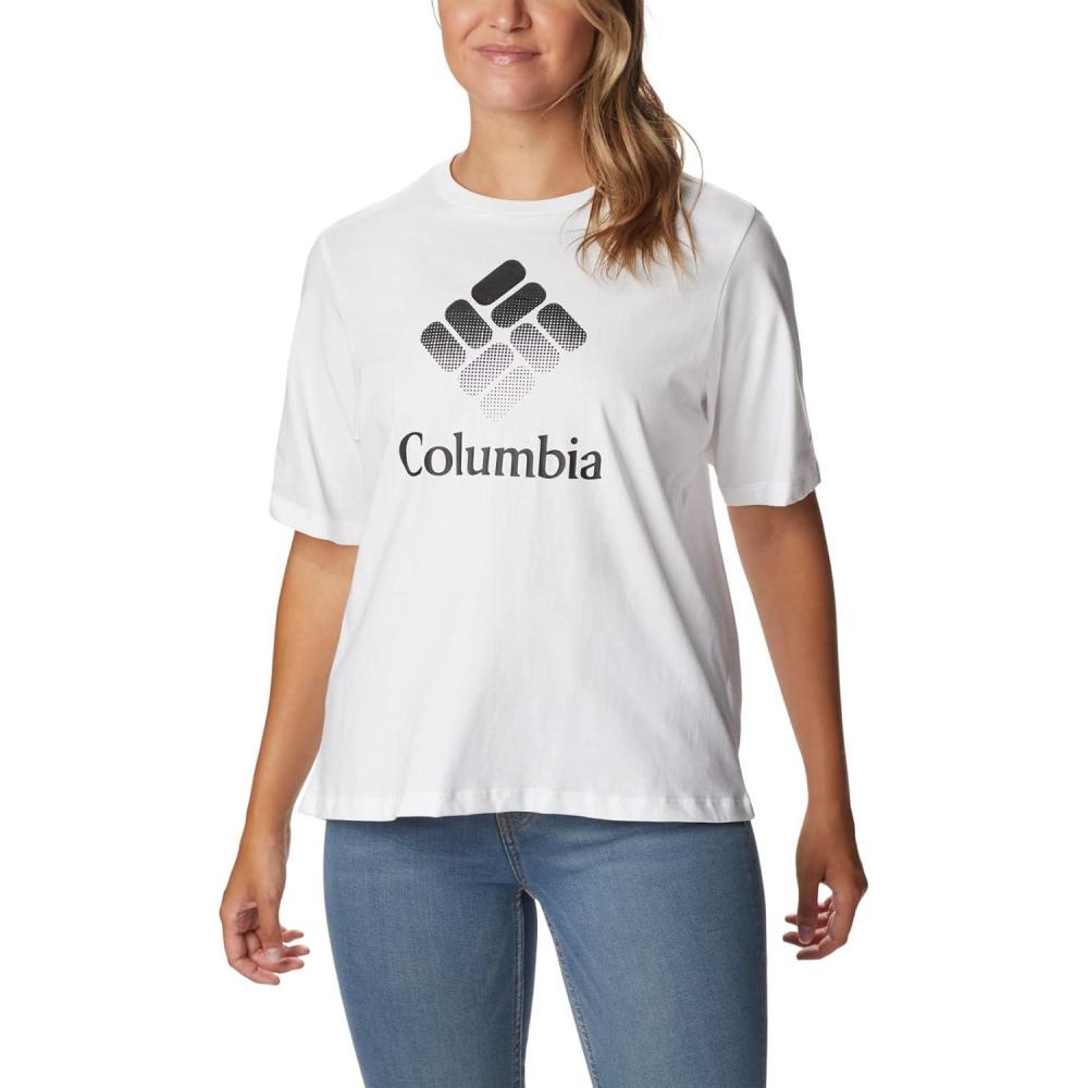 imageColumbia Womens North Cascades Relaxed TeeWhiteCsc Stacked Gradient Graphic