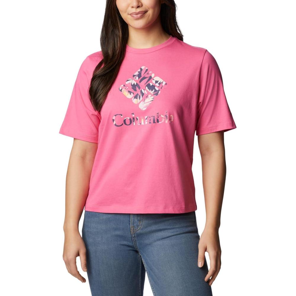 imageColumbia Womens North Cascades Relaxed TeeWild GeraniumGem Wisterian