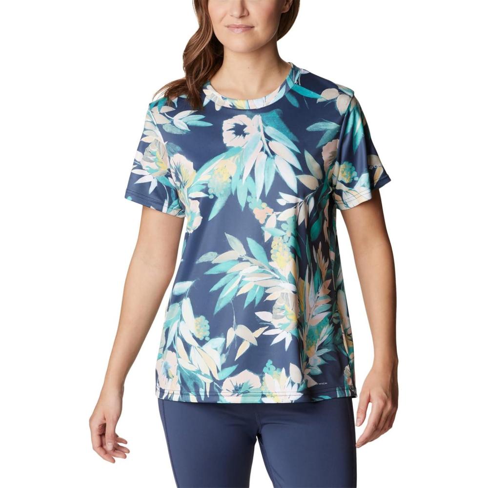imageColumbia Womens Standard Fork Stream Short Sleeve TeeBright AquaWisterian