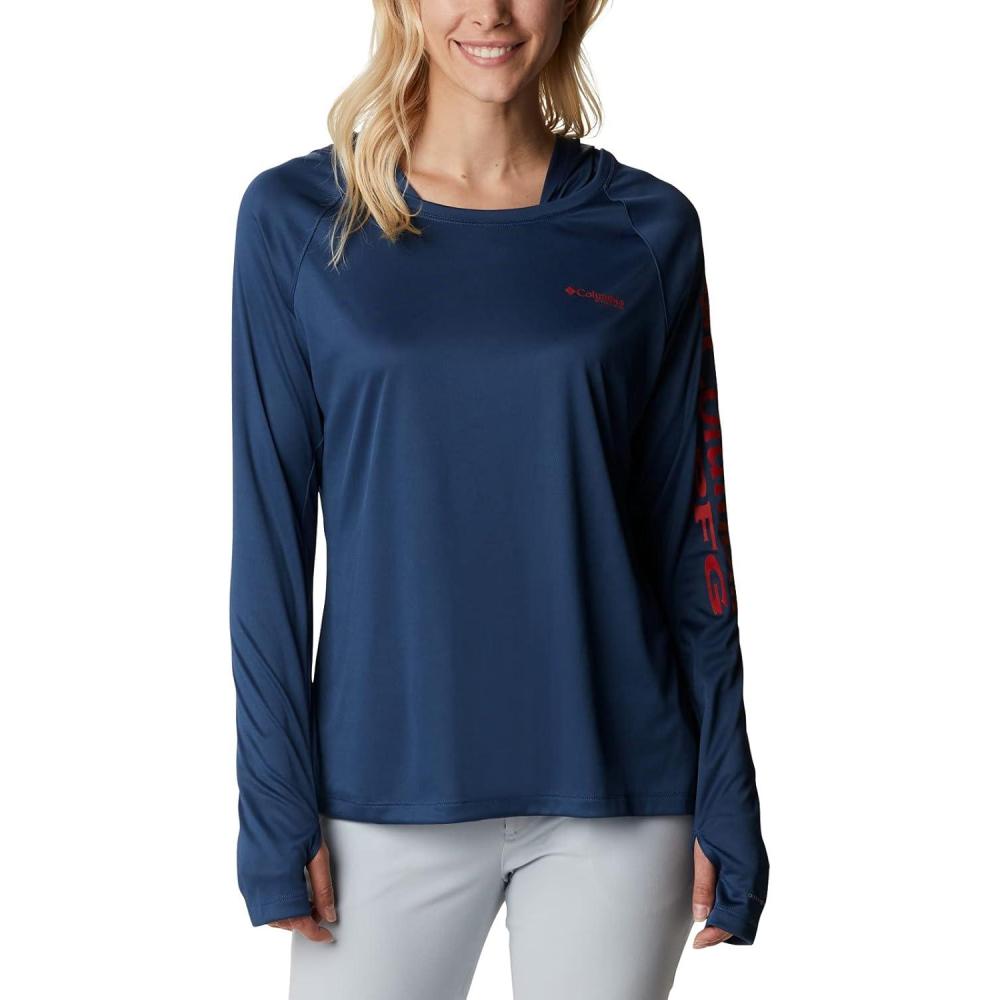 imageColumbia Womens Tidal Tee HoodieCarbonRed Spark Logo