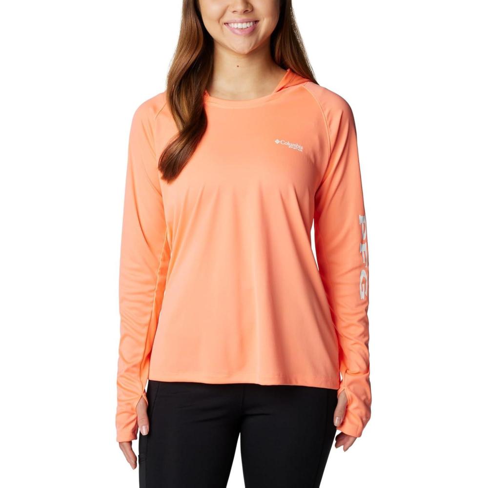 imageColumbia Womens Tidal Tee HoodieCoral GlowWhite Logo